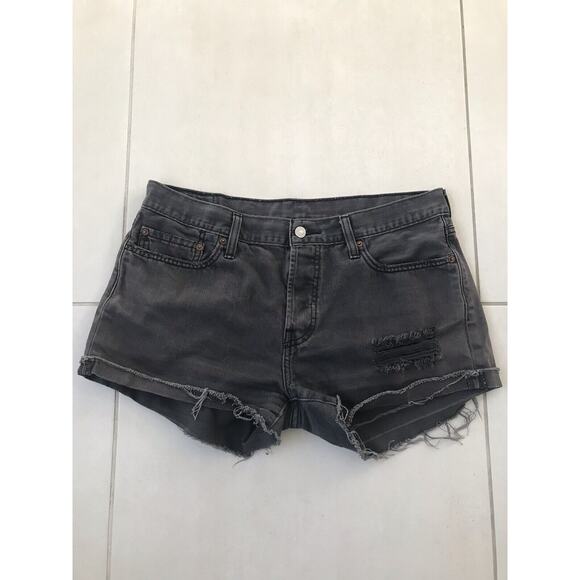 Levi's Pants - Levi's Distressed Cut Off Frayed Cuffed Denim Shorts